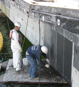 Applying CFRP fabric for shear strengthening